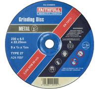 Faithfull Depressed Centre Metal Grinding Disc 230 X 6.4 X 22.23Mm