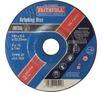 Faithfull Depressed Centre Metal Grinding Disc 125 X 6.5 X 22.23Mm