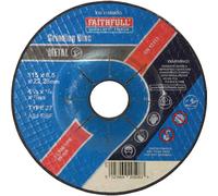 Faithfull Depressed Centre Metal Grinding Disc 115mm 6.5mm 22mm