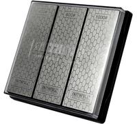 Faithfull Diamond Whetstone Sharpening Kit. 3 Stones: 400G Coarse, 600G Medium