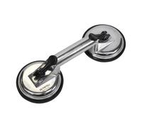 Faithfull Suction Cup Lifter FAISUCPAD2 - Aluminium Double Pad, 120 mm, Supports up to 110 kg
