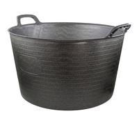 Faithfull Eco Flex Tub, Multi-Purpose, Durable & Sustainable Flexible Bucket with Reinforced Handles - 75 Litre (20gl), Black