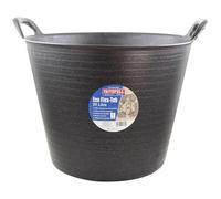 Faithfull Eco Flex Tub, Multi-Purpose, Durable & Sustainable Flexible Bucket with Reinforced Handles - 25 Litre (5.5gl), Black
