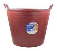 Faithfull Eco Flex Tub, Multi-Purpose, Durable & Sustainable Flexible Bucket with Reinforced Handles - 25 Litre (5.5gl), Red