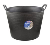 Faithfull Eco Flex Tub, Multi-Purpose, Durable & Sustainable Flexible Bucket with Reinforced Handles - 42 Litre (9gl), Black
