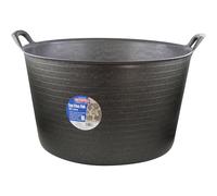 Faithfull Eco Flex Tub, Multi-Purpose, Durable & Sustainable Flexible Bucket with Reinforced Handles - 56 Litre (12gl), Black