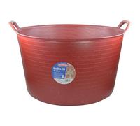 Faithfull Eco Flex Tub, Multi-Purpose, Durable & Sustainable Flexible Bucket with Reinforced Handles - 56 Litre (12gl), Red