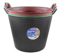 Faithfull Eco Flex Tub, Multi-Purpose, Durable & Sustainable Flexible Bucket with Reinforced Handles - 25 Litre (5.5gl), 3 Pack