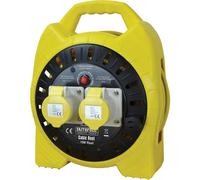Faithfull Power Plus Semi-Enclosed Cable Reel 110V 16A 2-Socket 15M (1.5Mm Cable)