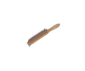 Faithfull FAI6804S 680/4S Heavy-Duty Scratch Brush with Scraper - 4 Row