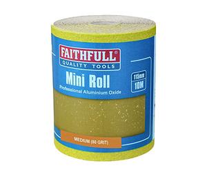 Faithfull FAIA1080Y 10M Medium Sandpaper (80 grit) Aluminium Oxide Roll - Yellow