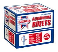 Faithfull FAIAR3S1000 Aluminium Rivets 3.2 x 6mm Short Bulk Pack o...