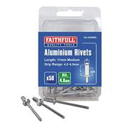 Faithfull Aluminium Rivets 4.8 X 11Mm Medium Pre-Pack Of 50