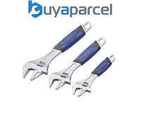 Faithfull FAIAS3PCA 3 Piece Matt Chrome Adjustable Spanner Wrench Set