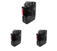 Faithfull FAIAUJERR20B 20 Litre Metal Jerry Can UN App, GS TUV Certified - Black (Pack of 3)