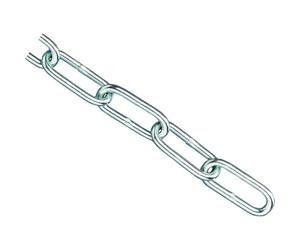 Faithfull FAICHCUT25Z Zinc Plated Steel Chain 2.5 mm Link Dia. x 2.5 m (8ft 2 Inch) Length 50 kg Load Limit, silver