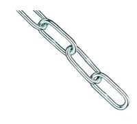 Faithfull FAICHCUT40Z Zinc Plated Steel Chain 4 mm Link Dia. x 2.5M (8ft 2 Inch) Length 120 kg Load Limit, silver