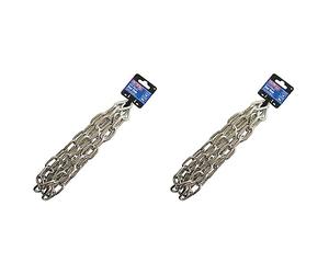 Faithfull FAICHCUT60Z Zinc Plated Steel Chain 6 mm Link Dia x 2.5 m Long 250 kg Load Limit,Silver (Pack of 2)