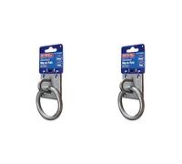 Faithfull FAICHGRING Galvanised Steel 8mm Dia Ring On Steel Plate 50 x 50 mm (Pack of 2)