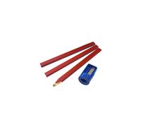 Faithfull FAICPSHARP Carpenter's Pencils Red (Pack of 3 +Sharp Card)