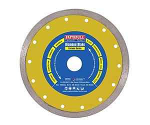 Faithfull FAIDB180CR Marble, Ceramic, Granite, Slate, Terracotta Tile Diamond Cutting Blade 180 mm x 22/16 mm (7 Inch),yellow