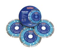 Faithfull Diamond Blade Set FAIDBSET3C - 3pc Contract 115mm x 22.2mm with storage tin (Blue)