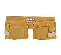 Faithfull FAIDTNP3 Suede Double Tool and Nail Pouch 215 mm x 500 mm with Webbing Belt (Fits Waists 29-46 Inch)