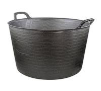 Faithfull Eco Flex Tub, Multi-Purpose, Durable & Sustainable Flexible Bucket with Reinforced Handles - 75 Litre (20gl), Black
