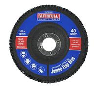 Faithfull FAIFD100C Abrasive Jumbo Flap Disc 100mm x 16mm (4in) COARSE