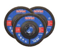 Faithfull FAIFD11580A3 115mm Flap Disc Aluminium Oxide Set - 80 Grit, Angle Grinder Discs for Sanding Steel, Wood, Alloys - 3PCS