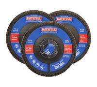 Faithfull Aluminium Oxide Flap Disc 115 X 22Mm Mixed Grit (3 Pack)