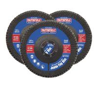 Faithfull Zirconia Jumbo Flap Disc - 125 x 22mm Mixed Grit 40/80/120 - Pack of 3