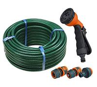 Faithfull FAIHOSE20AV Hose Kit 20M with 3 Fittings and Multipattern Spray Gun, Green