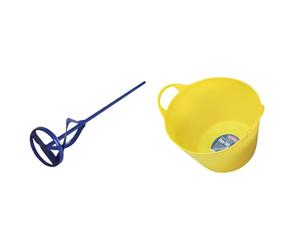 Faithfull FAIMP80 Mixing Paddle 80MM & Polyethylene Flex Tub 15L Yellow, FAIFLEX15Y