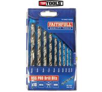 Faithfull FAIMSET10PRO 10 Piece 1-10mm Professional HSS Jobber Drill Bit Set