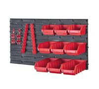 Faithfull FAIPAN12KIT Wall Mounted Organiser Storage Rack 22 Pieces, Including 9 Removable Bins