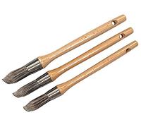Faithfull FAIPBPOINT3 Pointed Tip Sash Paint Brush Set of Three: 15, 18, 21mm Synthetic Bristle, Wooden Handles