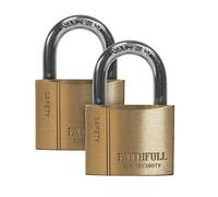 Faithfull Brass Padlock Keyed Alike 2 x 40mm FAIPLB40KA