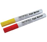 Faithfull Paint Marker Pen Yellow & Red (Pack 2)