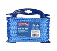 Faithfull FAIRB1010H Blue Twisted Poly Rope 10mm Dia x 10M 160kg Max Load, Breaking Strain 1200kg