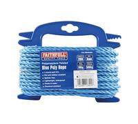 Faithfull FAIRB6020H Blue Twisted Poly Rope Hasp 6mm Dia x 20M Max Load: 60kg, Breaking Strain 500kg