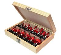 Faithfull FAIRBS15 1/2 Inch TC Router Bit Set of 15 with Storage Case 1/2 Inch Shank