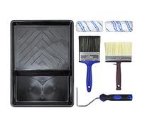 Faithfull FAIRKITWOOD Woodcare Brush and Roller Kit Fence Painting, Blue/Black