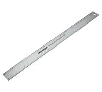 Faithfull Aluminium Rule 600mm (24 Inch) - Aluminium Marking & Measuring Ruler with Dual Metric & Imperial Graduations, Conversion Chart & Hanging Hole