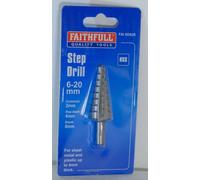Faithfull FAISD620 HSS Step Drill Bit 6mm-20mm 8mm Shank Sheet Metal New
