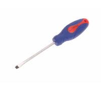 Faithfull Flared Screwdriver, Soft-Grip Handle, Chrome Vanadium Steel Blade with Magnetic Tip - 5.5mm x 100mm