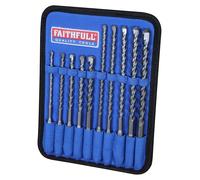 Faithfull FAISDSSET10 10 Piece SDS Masonry Drill Bit Set for Fixings with Stora