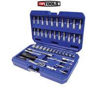 Faithfull FAISOC1446MN 46 Pieces 1/4in Drive Socket Set of Metric In Hard Case