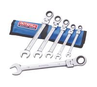 Faithfull FAISPARAT6SR / XMS25SPANNER 6pc Ratchet Combi Flexi Spanner Set
