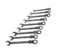 Faithfull FAISPARAT9S Ratchet Combi Spanner Flex Head Set of 9